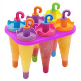 4 Slots Umbrella Shape Ice Cream Maker Mold Ice Cream Popsicle Mold Colorful DIY Ice Cream Maker Kitchen Gadget EZLIFE JK0054