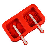 Cartoon Ice Cream Popsicle Molds Silicone Frozen Ice Lolly Maker Holder With Sticks Children Pop Mould Lolly Tray Mould