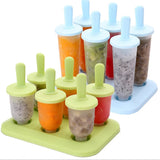 6Pcs Ice Cream Popsicle Molds Cooking Tools Rectangle Shaped Reusable DIY Frozen Ice Cream Pop Baking Moulds
