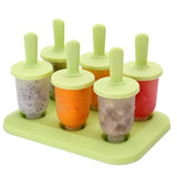 6Pcs Ice Cream Popsicle Molds Cooking Tools Rectangle Shaped Reusable DIY Frozen Ice Cream Pop Baking Moulds