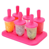 6Pcs Ice Cream Popsicle Molds Cooking Tools Rectangle Shaped Reusable DIY Frozen Ice Cream Pop Baking Moulds