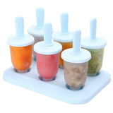 6Pcs Ice Cream Popsicle Molds Cooking Tools Rectangle Shaped Reusable DIY Frozen Ice Cream Pop Baking Moulds