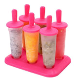 6Pcs Ice Cream Popsicle Molds Cooking Tools Rectangle Shaped Reusable DIY Frozen Ice Cream Pop Baking Moulds