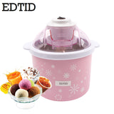 EDTID Electric Mini Ice Cream Machine 1.5L Household Automatic DIY Soft Frozen Fruit Dessert Icecream Maker Milkshake Freezer EU
