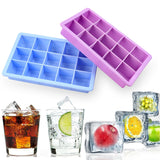 Silicone Ice Cube Maker Form For Ice Candy Cake Pudding Chocolate Molds Easy-Release Square Shape Ice Cube Trays Molds 15 Grilds