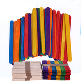 50Pcs/Lot Eco-friendly Wooden Ice Cream Sticks Natural Wood Popsicle Sticks Kindergarten Kids Toys DIY Handmade Crafts Art Tools